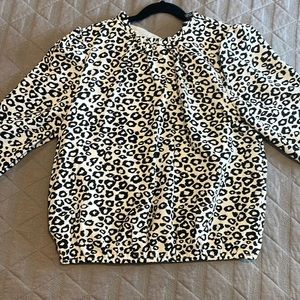 I.N. Girl Black and White Leopard Print blouse